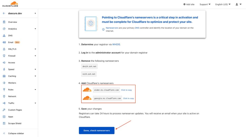 Wskazanie name serwerów Cloudflare