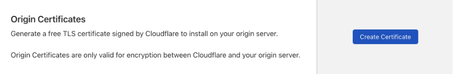 Tworzenie Cloudflare Origin certificate